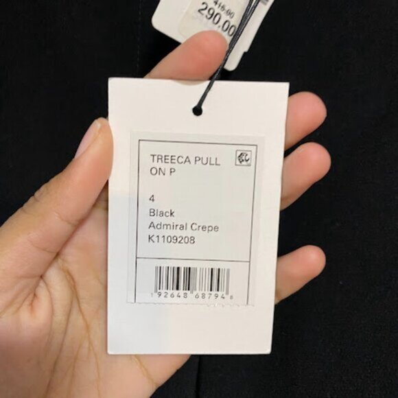 Theory Treeca Pull On Women's Black Pants Size 4 NWT - Picture 9 of 11